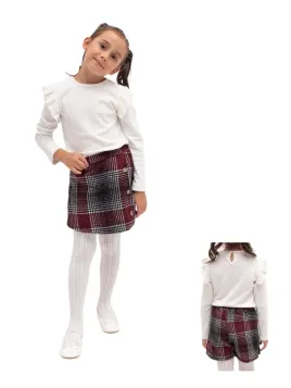 Set elegant fete bluza si fusta pantaloni grena