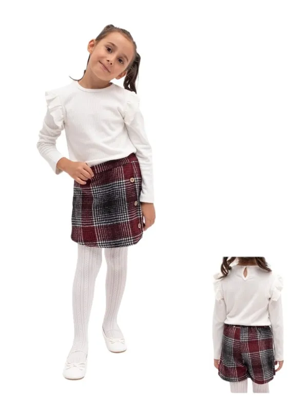 Set elegant fete bluza si fusta pantaloni grena