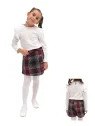 Set elegant fete bluza si fusta pantaloni grena