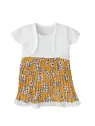 Set rochita galbena cu bolero alb fete 1 an