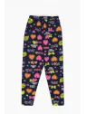 Navy blue tights for girls 1-4 years old, colorful hearts