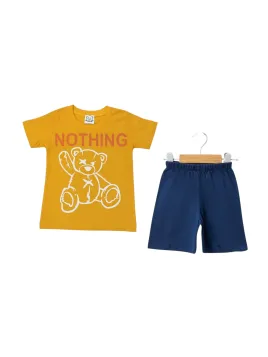 Summer outfit for boys yellow teddy bear 3-6 years