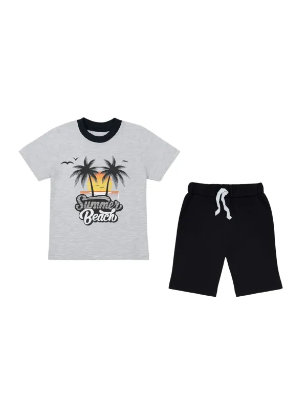 Summer Beach grey boys' summer outfit 3-6 years