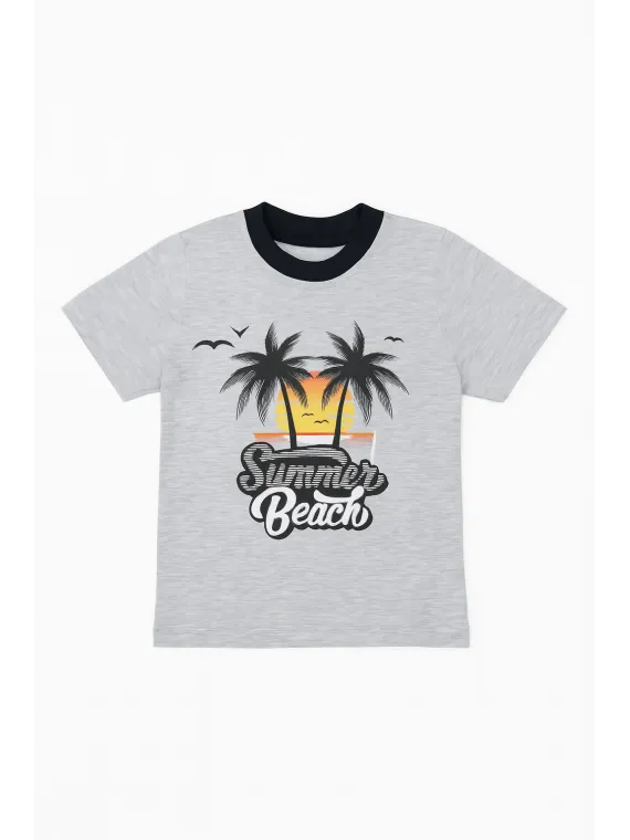 Compleu vara baieti gri Summer Beach 3-6 ani