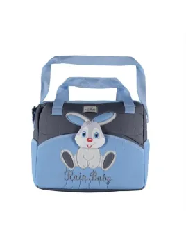 Rain Baby diaper bag blue gray bunny