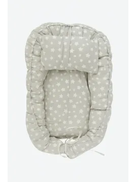 Babynest gri umplutura hipoalergenica, husa bumbac