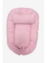 Babynest si pernuta roz cu stelute albe