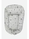 Babynest cu pernuta cu stelute gri, umplutura hipoalergenica
