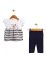 Compleu bebe fetita, tricou cu volănașe și colanți | Compleuri si Treninguri | MiniStyle - Haine pentru Copii si Bebelusi online
