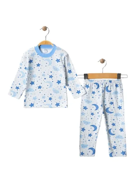 Pijamale pentru baietei, model stelute albastre | Haine Bebelusi MiniStyle - Haine Copii | Haine Bebeluși