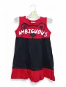 Red summer dress for girls – Ambiguous model with teddy bear