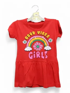 Rochita vara fetite rosie – Good Vibes, curcubeu