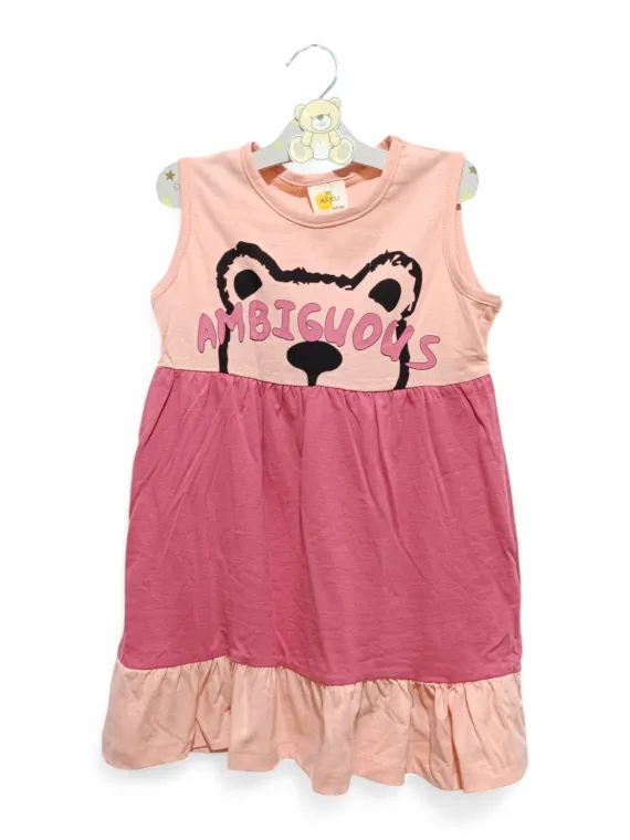 Rochie vara fete roz – Ambiguous cu ursulet