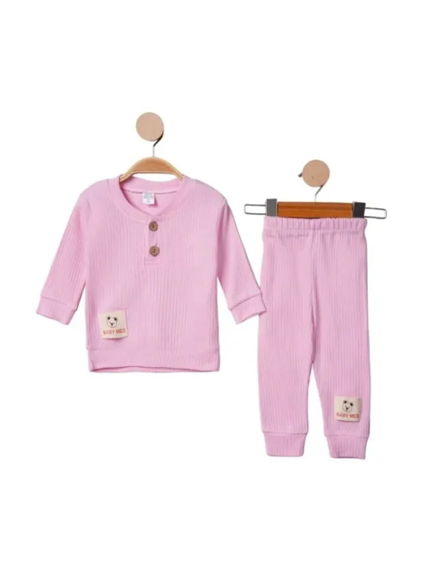 Compleu pentru bebe fetite, 2 piese, roz, eticheta urs | Compleuri si Treninguri Compleu pentru bebe fetite, 2 piese, roz, eticheta urs | Compleuri si Treninguri