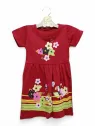 Red summer dress for girls, cotton, Amore model, loose